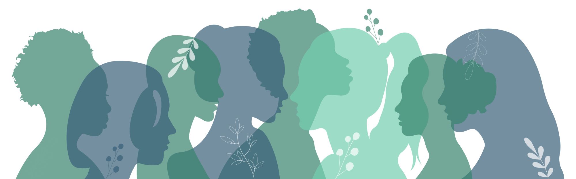 shadows of the people from diverse cultures